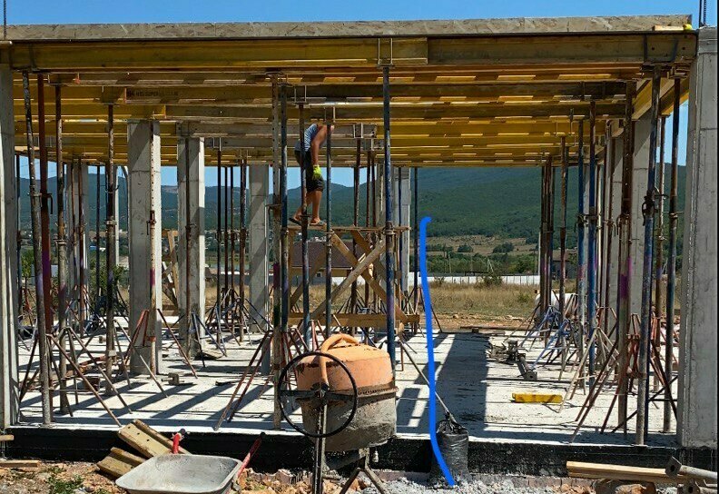 Дом из газобетона Монолитная плита перекрытия Севастополь